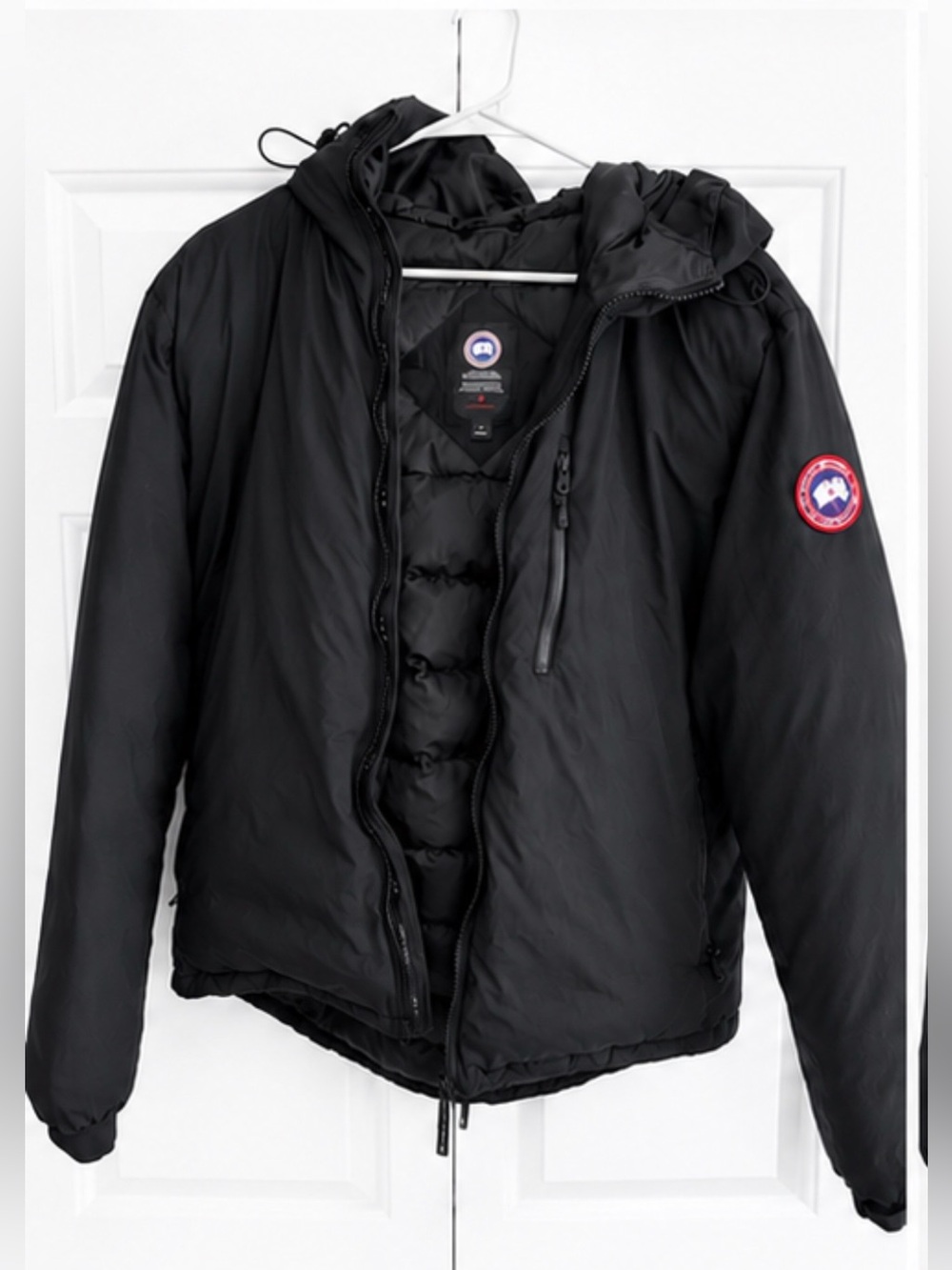 Men’s Canada Goose Black Insulated Lodge Hoody Puffer Jacket